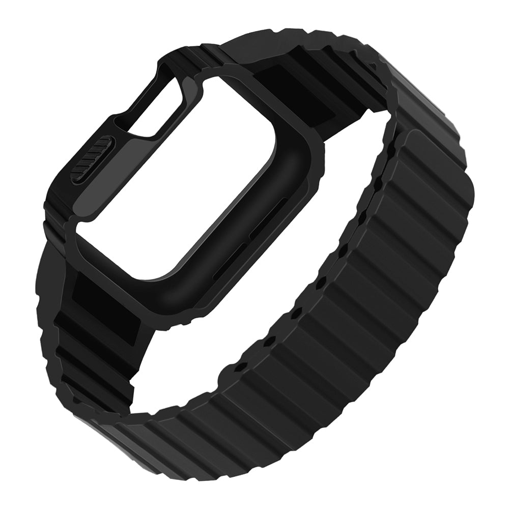 Apple Watch 7 45mm Zore KRD-142 Airbag Tasarımlı Kasa Koruyuculu Silikon Kordon Yeşil