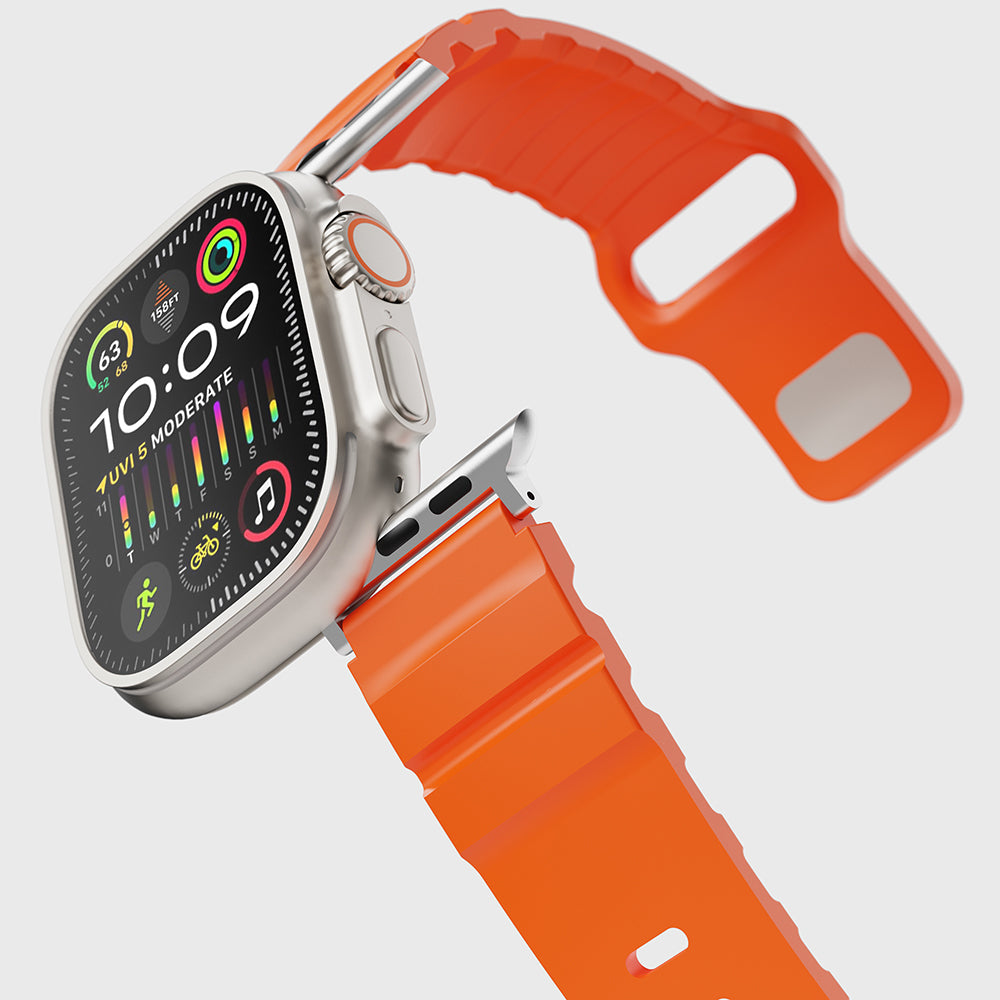 Apple Watch 7 45mm Zore KRD-143 Silikon Kordon Turuncu