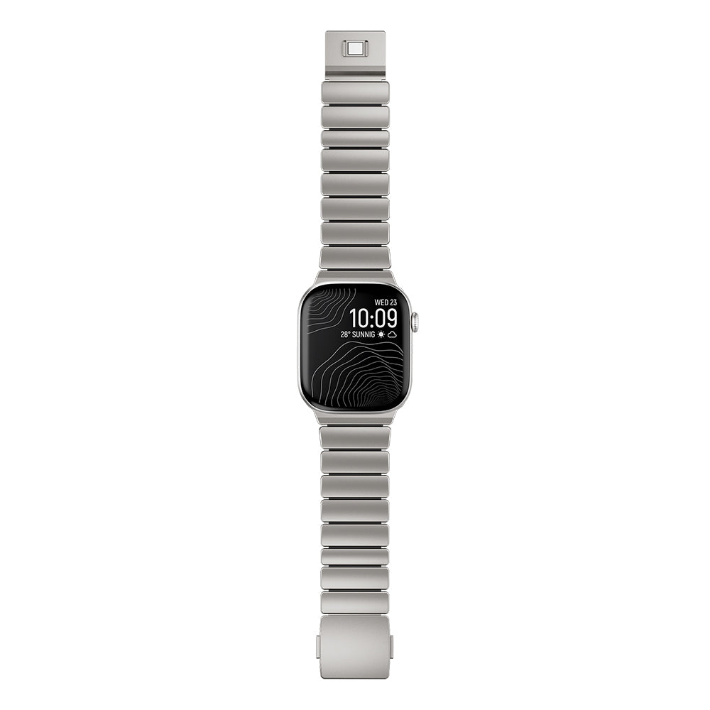 Apple Watch 7 45mm Zore KRD-149 Metal Silikon Kordon Siyah-Turuncu