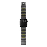 Apple Watch 7 45mm Zore KRD-149 Metal Silikon Kordon Siyah-Turuncu