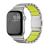 Apple Watch 7 45mm Zore KRD-149 Metal Silikon Kordon Siyah-Turuncu