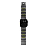 Apple Watch 7 45mm Zore KRD-152 Titanyum Silikon Kordon Siyah-Turuncu