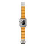 Apple Watch 7 45mm Zore KRD-152 Titanyum Silikon Kordon Siyah-Turuncu