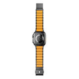 Apple Watch 7 45mm Zore KRD-152 Titanyum Silikon Kordon Siyah-Yeşil