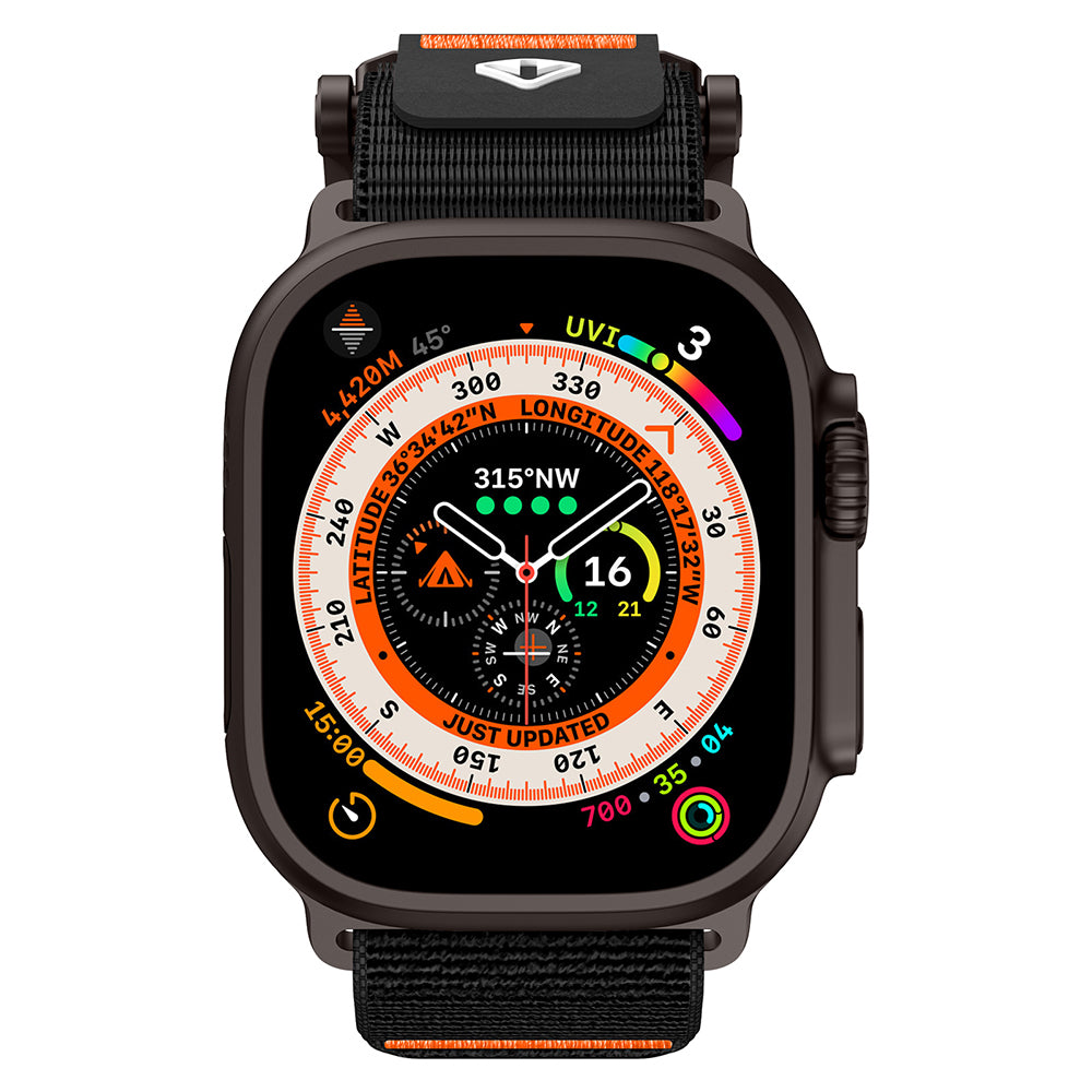 Apple Watch 7 45mm Zore KRD-154 Naylon Kumaş Hasır Örgülü Kordon Siyah