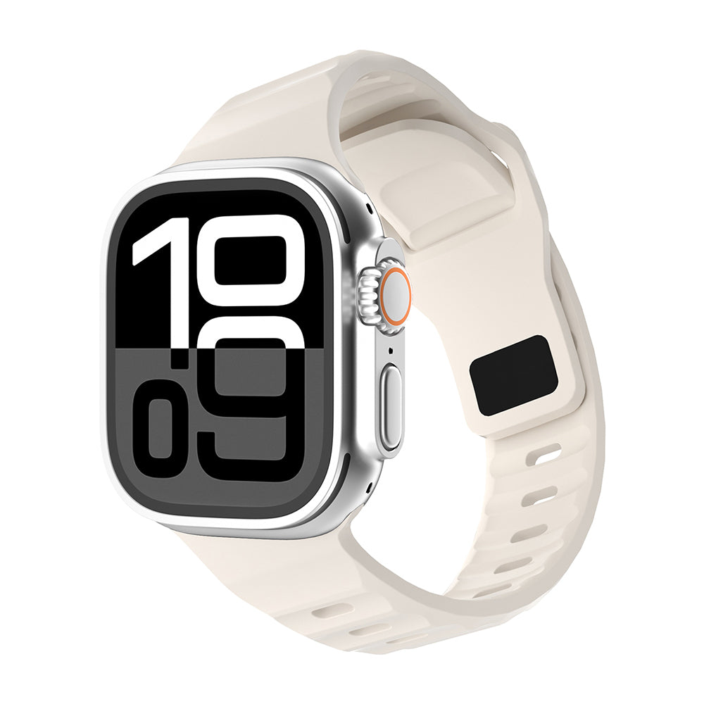 Apple Watch 7 45mm Zore KRD-160 Silikon Kordon Strap Kayış Starlight