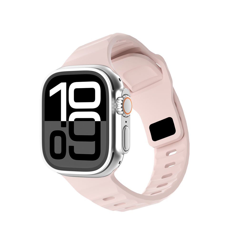 Apple Watch 7 45mm Zore KRD-160 Silikon Kordon Strap Kayış Açık Pembe