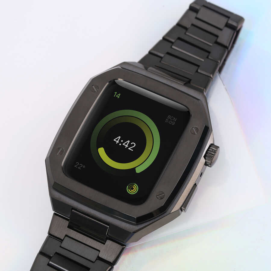 Apple Watch 7 45mm Zore KRD-64 Metal Kordon Siyah