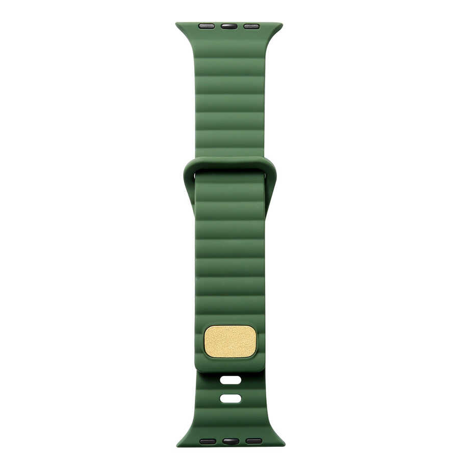 Apple Watch 7 45mm Zore KRD-73 Silikon Kordon Koyu Yeşil