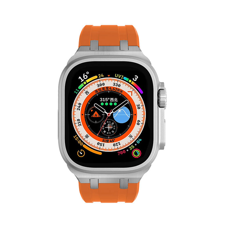 Apple Watch 7 45mm Zore KRD-89 Silikon Kordon Gümüş