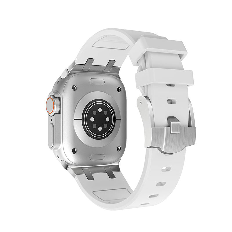 Apple Watch 7 45mm Zore KRD-89 Silikon Kordon Gümüş
