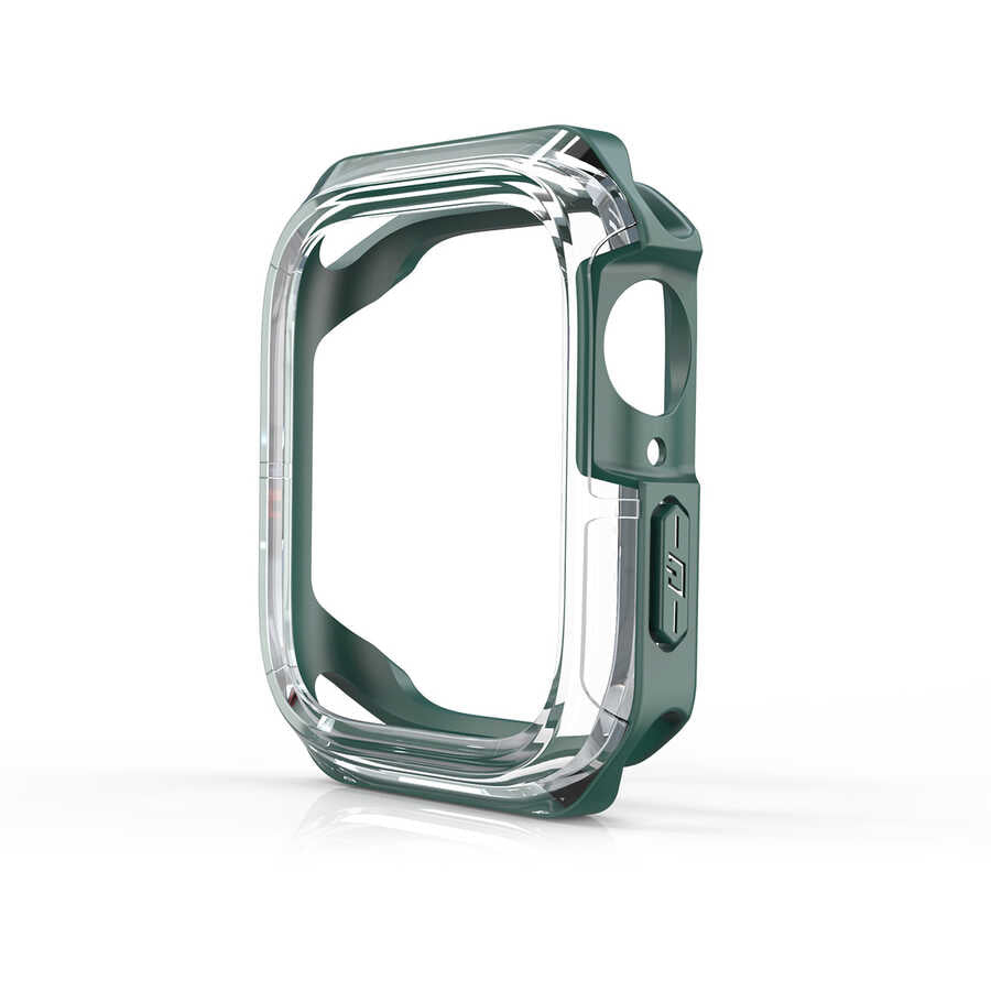 Apple Watch 7 45mm Zore Watch Gard 08 Sert PC + Silikon Koruyucu Füme