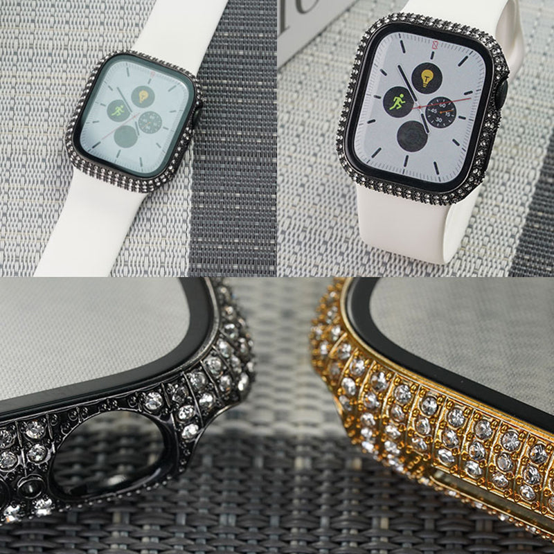 Apple Watch 7 45mm Zore Watch Gard 24 Kenarları Taşlı Sert PC Kasa Ve Ekran Koruyucu Renksiz