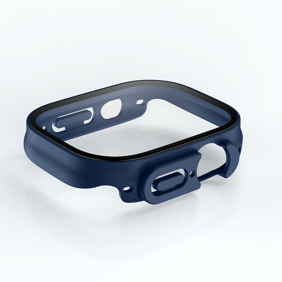 Apple Watch Ultra 49mm Kasa ve Ekran Koruyucu Zore Watch Gard 19 Mavi Açık