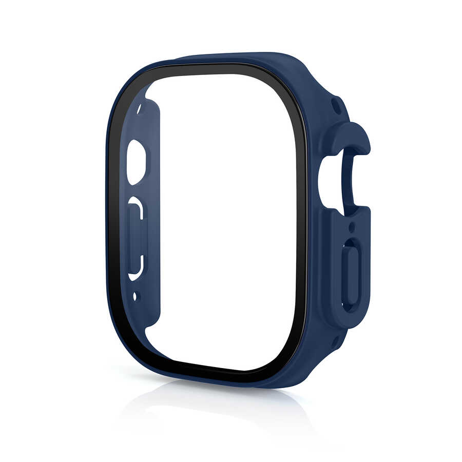 Apple Watch Ultra 49mm Kasa ve Ekran Koruyucu Zore Watch Gard 19 Mavi Açık
