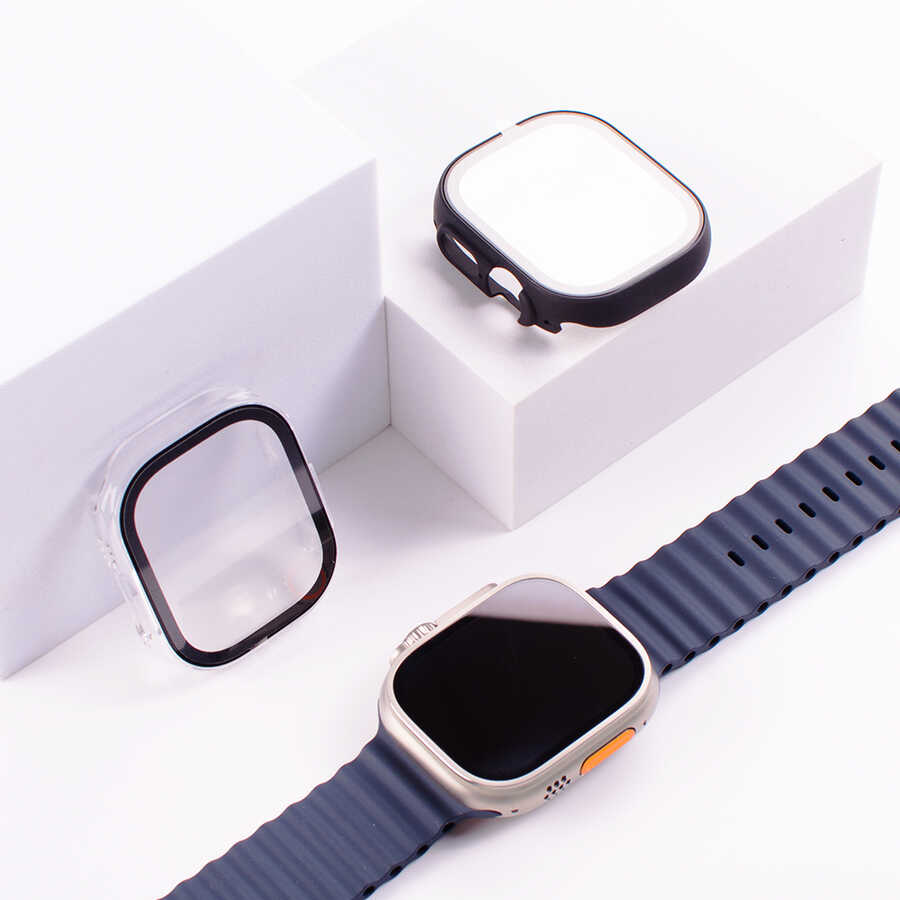 Apple Watch Ultra 49mm Kasa ve Ekran Koruyucu Zore Watch Gard 20 Gri