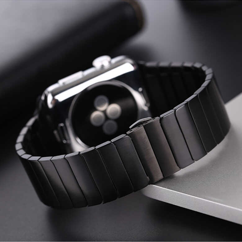 Apple Watch Ultra 49mm Kordon KRD-16 Seramik Strap Kayış Siyah