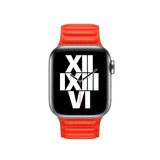 Apple Watch Ultra 49mm Kordon KRD-34 Deri Strap Kayış Kırmızı