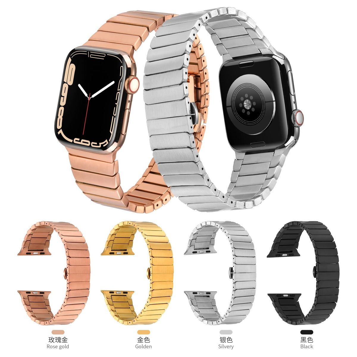 Apple Watch Ultra 49mm Kordon KRD-79 Metal Strap Kayış Gold