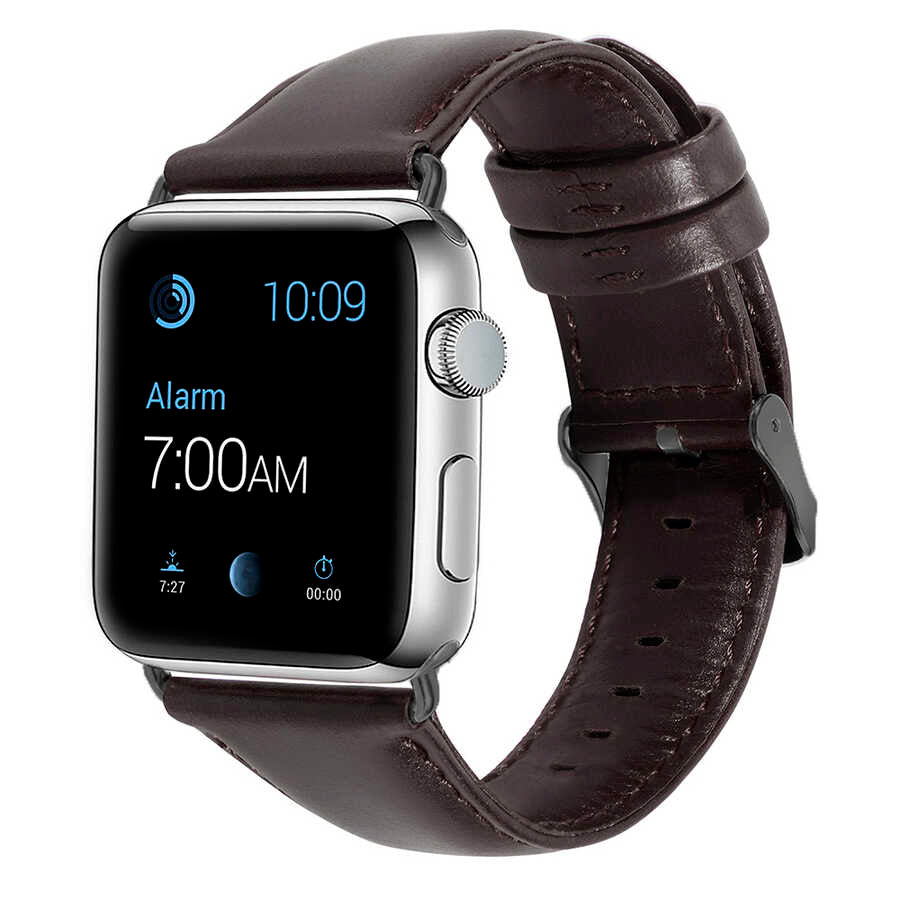 Apple Watch Ultra 49mm Kordon Luxury Leather Deri Strap Kayış NO1