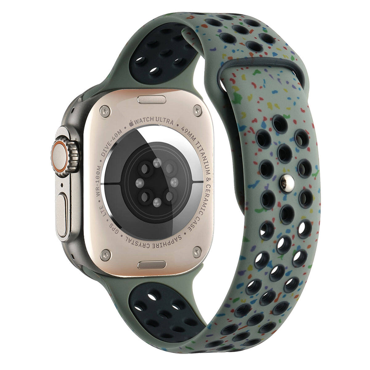 Apple Watch Ultra 49mm Kordon Yeni Seri 2023 KRD-02 Silikon Strap Kayış Siyah
