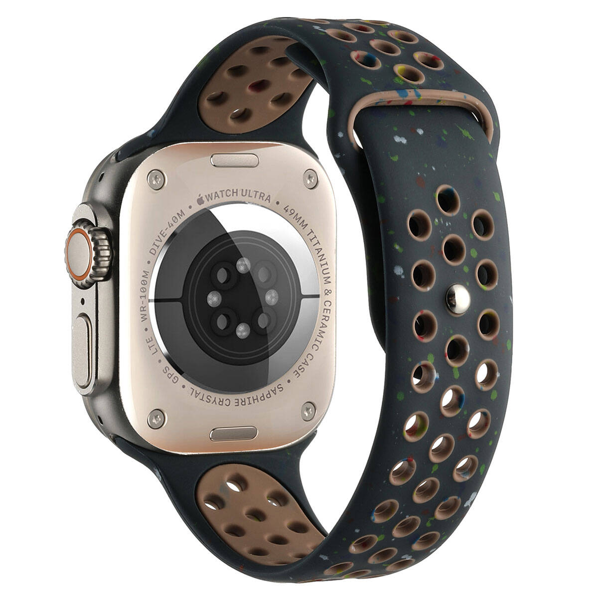 Apple Watch Ultra 49mm Kordon Yeni Seri 2023 KRD-02 Silikon Strap Kayış Siyah