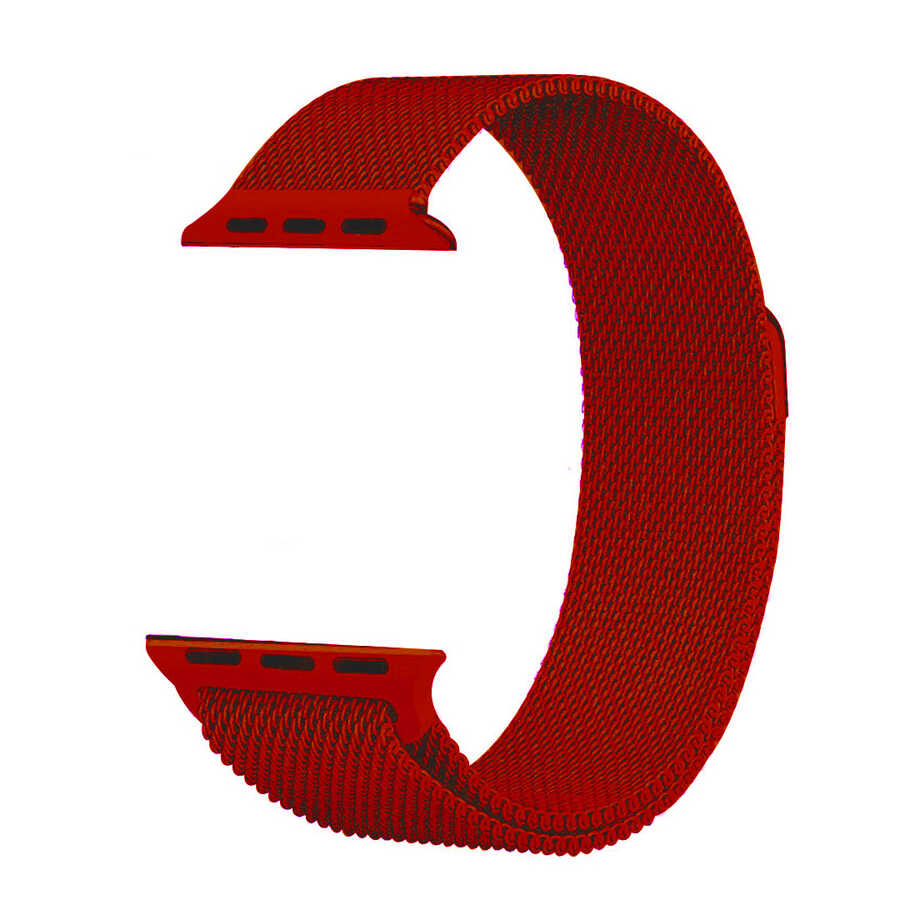 Apple Watch Ultra 49mm Kordon Zore KRD-01 Metal Strap Kayış Kırmızı