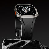Apple Watch Ultra 49mm KRD-127 Metal Tokalı Silikon Kordon Beyaz
