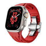 Apple Watch Ultra 49mm KRD-127 Metal Tokalı Silikon Kordon Turuncu