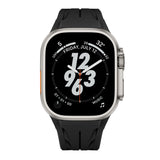 Apple Watch Ultra 49mm KRD-127 Metal Tokalı Silikon Kordon Beyaz