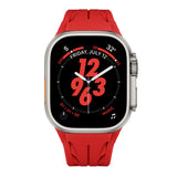 Apple Watch Ultra 49mm KRD-127 Metal Tokalı Silikon Kordon Turuncu