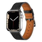 Apple Watch Ultra 49mm KRD-76 PU Deri Kordon Strap Kayış Siyah