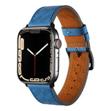Apple Watch Ultra 49mm KRD-76 PU Deri Kordon Strap Kayış Siyah