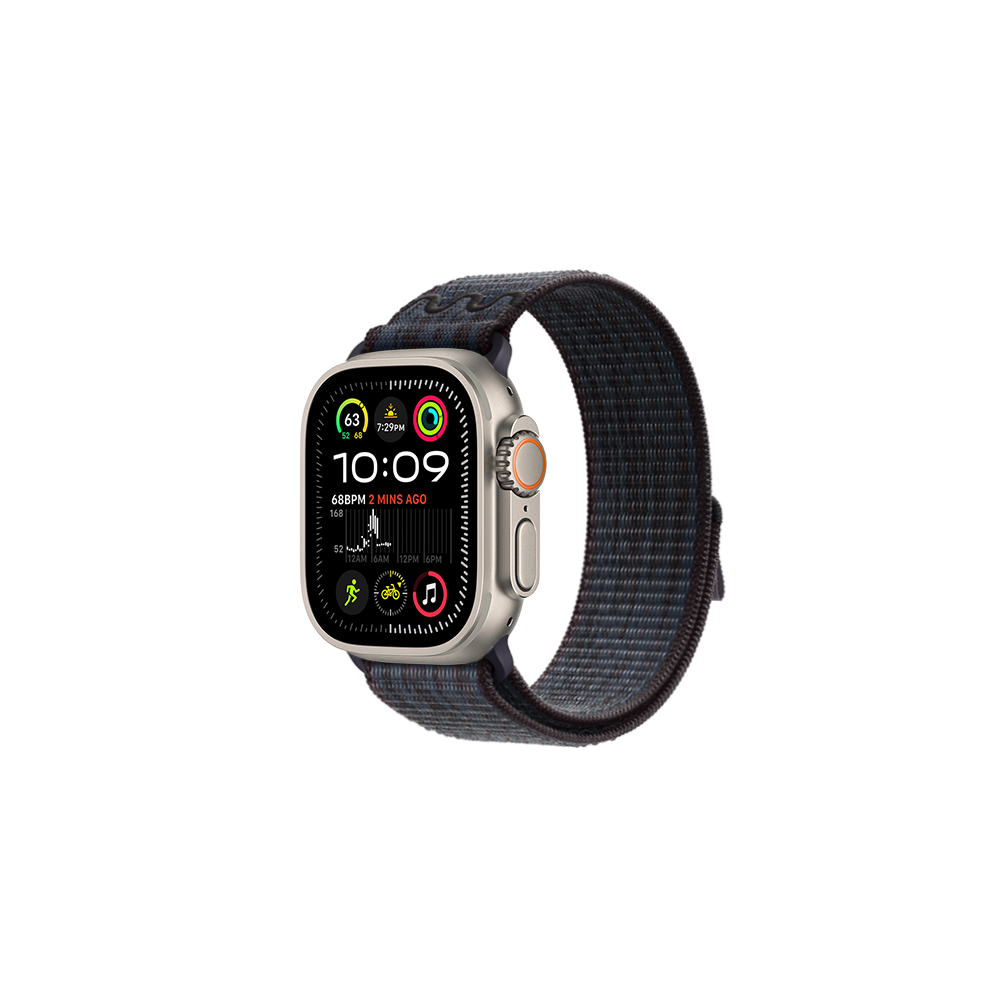Apple Watch Ultra 49mm KRD-91 Hasır Kordon Strap Kayış Siyah-Mavi