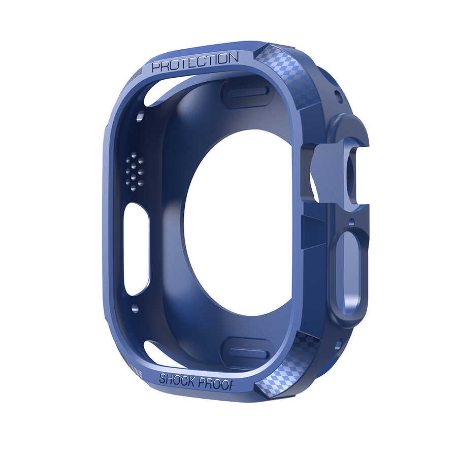 Apple Watch Ultra 49mm Silikon TPU Kasa Koruyucu Zore Watch Gard 17 Mavi