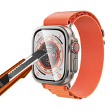Apple Watch Ultra 49mm Zore ALM-01 Metal Çerçeveli Ekran Koruyucu Gümüş