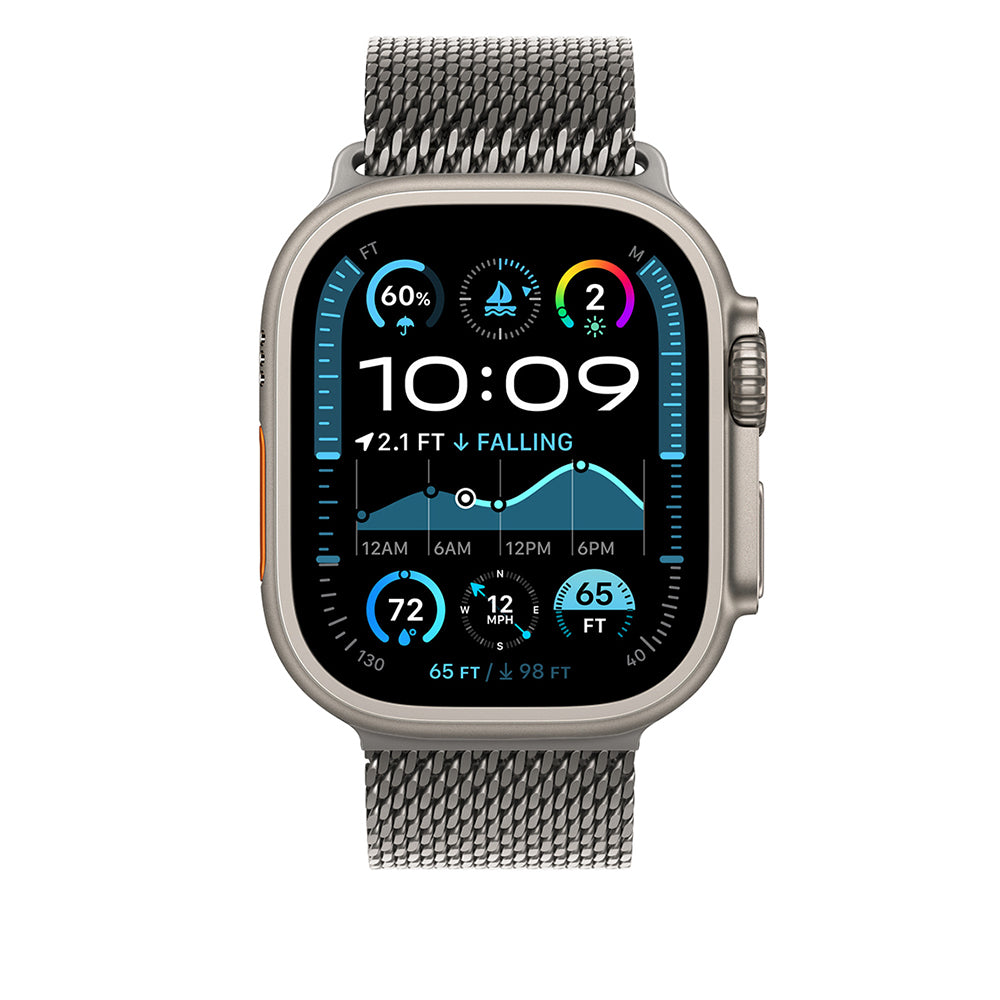 Apple Watch Ultra 49mm Zore KRD-100 Titanyum Hasır Kordon Siyah-Titanyum