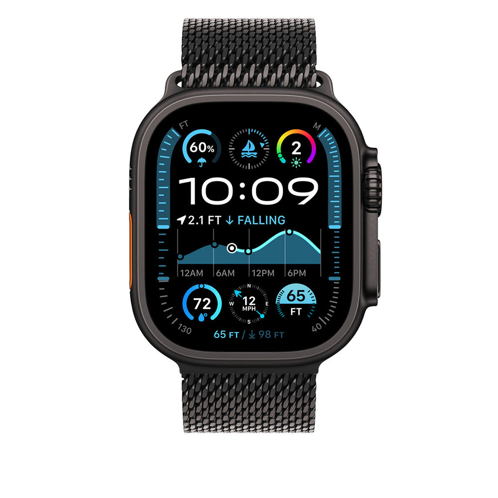 Apple Watch Ultra 49mm Zore KRD-100 Titanyum Hasır Kordon Siyah-Titanyum