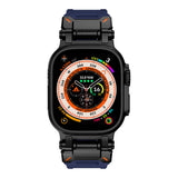 Apple Watch Ultra 49mm Zore KRD-101 Titanyum Metal Başlıklı Silikon Kordon Siyah-Starlight