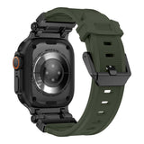 Apple Watch Ultra 49mm Zore KRD-101 Titanyum Metal Başlıklı Silikon Kordon Starlight-Titanyum