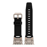 Apple Watch Ultra 49mm Zore KRD-101 Titanyum Metal Başlıklı Silikon Kordon Siyah-Starlight