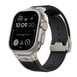Apple Watch Ultra 49mm Zore KRD-113 Spor Görünümlü Silikon Kordon Beyaz