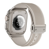 Apple Watch Ultra 49mm Zore KRD-113 Spor Görünümlü Silikon Kordon Beyaz