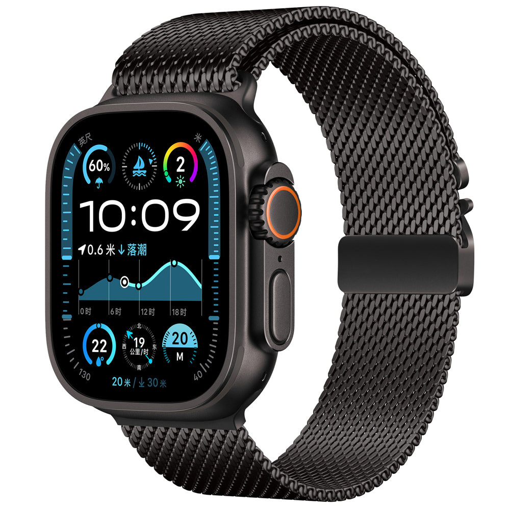 Apple Watch Ultra 49mm Zore KRD-121 Metal Hasır Kordon Starlight