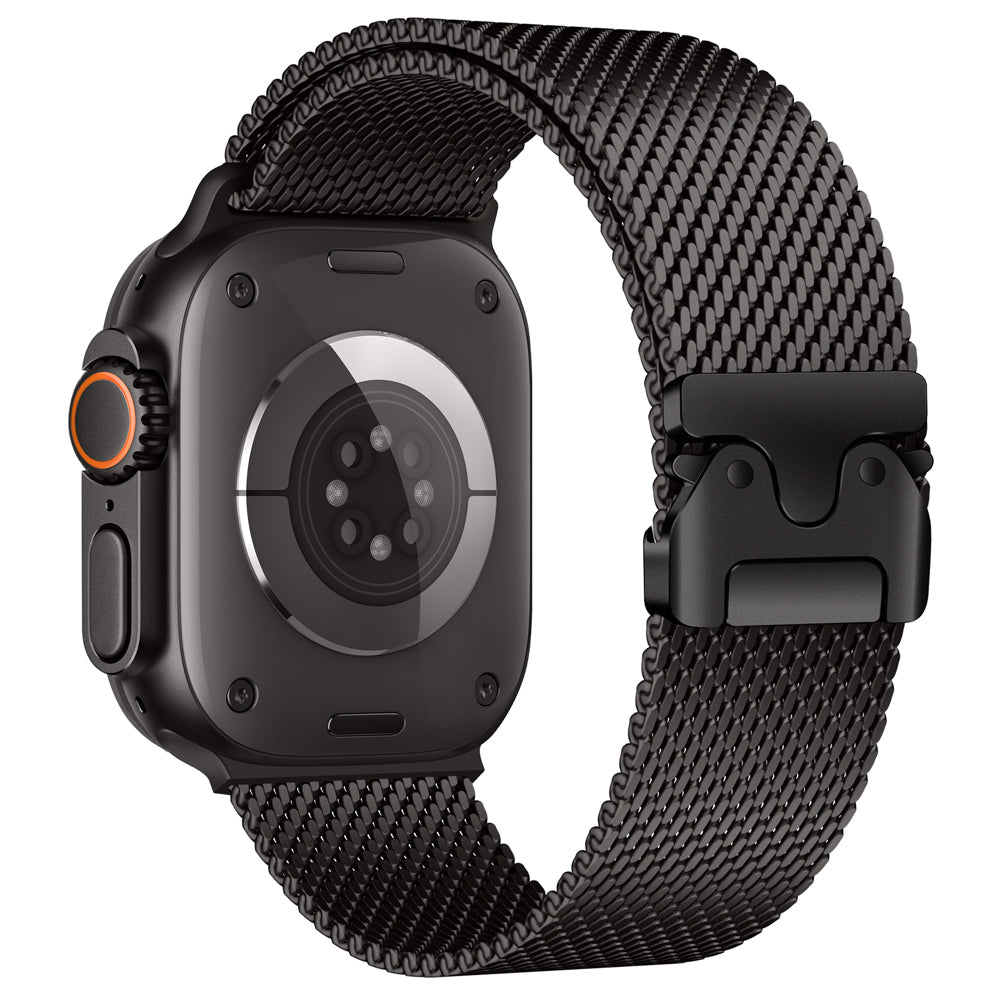Apple Watch Ultra 49mm Zore KRD-121 Metal Hasır Kordon Gümüş