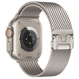 Apple Watch Ultra 49mm Zore KRD-121 Metal Hasır Kordon Gümüş