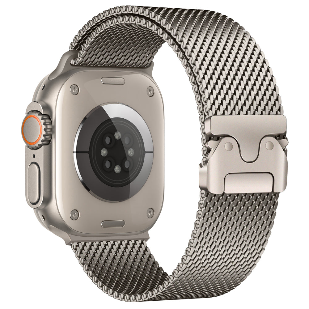 Apple Watch Ultra 49mm Zore KRD-121 Metal Hasır Kordon Siyah