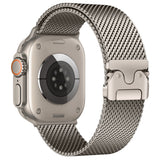 Apple Watch Ultra 49mm Zore KRD-121 Metal Hasır Kordon Gümüş