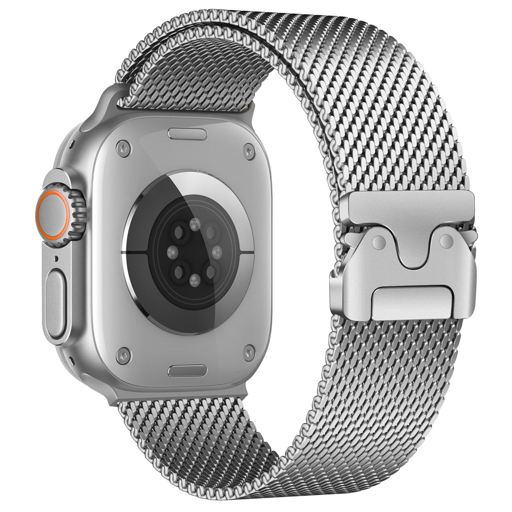 Apple Watch Ultra 49mm Zore KRD-121 Metal Hasır Kordon Starlight