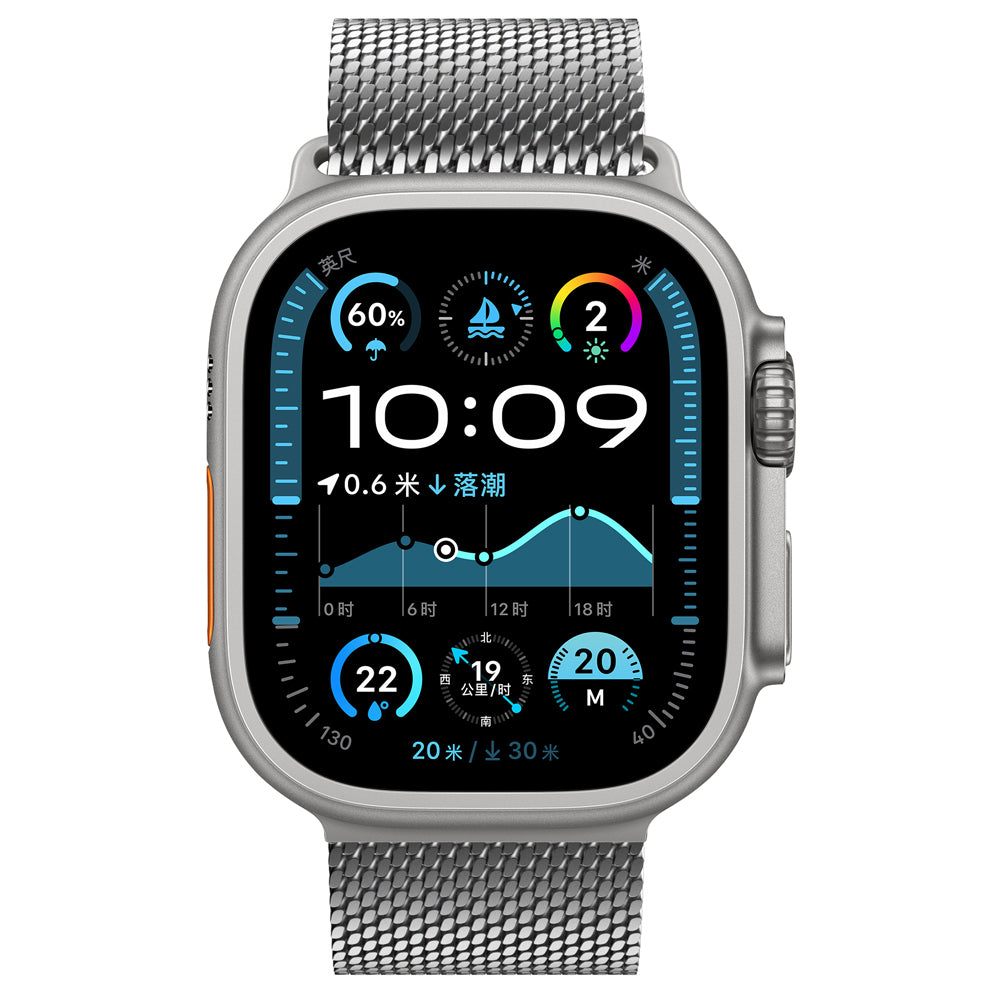 Apple Watch Ultra 49mm Zore KRD-121 Metal Hasır Kordon Gümüş